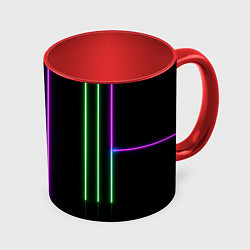 Кружка 3D Neon stripes, цвет: 3D-белый + красный