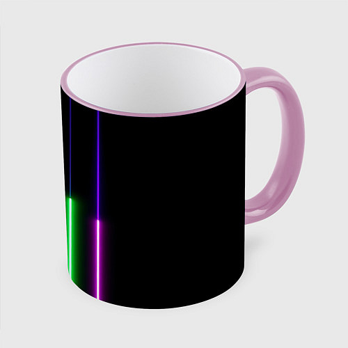 Кружка цветная Color Purple green pink / 3D-Розовый кант – фото 1