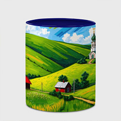 Кружка 3D Русская деревенька, цвет: 3D-белый + синий — фото 2
