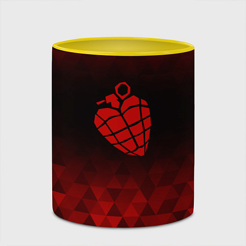 Кружка цветная Green Day red poly / 3D-Белый + желтый – фото 2