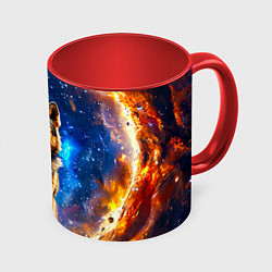 Кружка 3D Волкодав в космосе, цвет: 3D-белый + красный