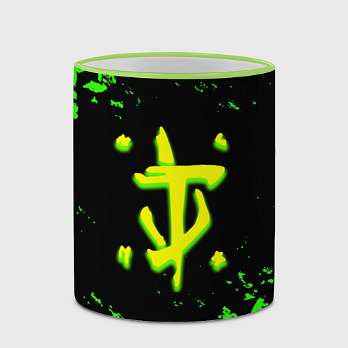 Кружка цветная Doom x fallout кислотное лого / 3D-Светло-зеленый кант – фото 2