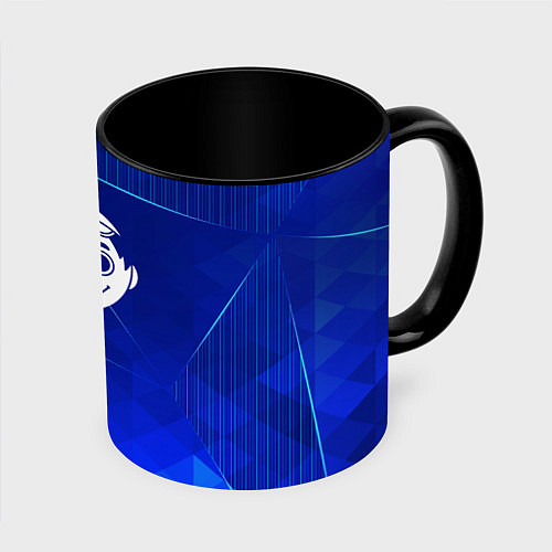 Кружка цветная Tomodachi Game blue poly / 3D-Белый + черный – фото 1