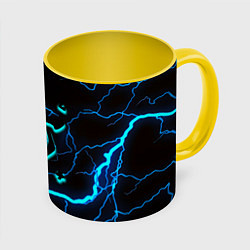 Кружка 3D Doom молнии неоновые, цвет: 3D-белый + желтый