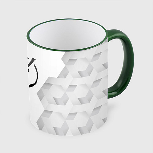 Кружка цветная Akame ga Kill white poly / 3D-Зеленый кант – фото 1