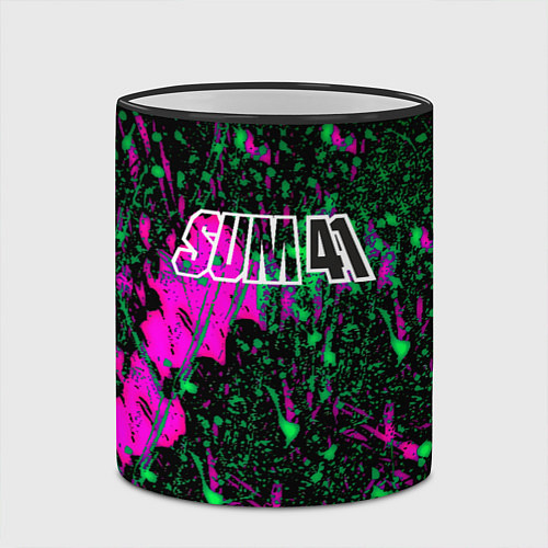 Кружка цветная Sum 41 неоновые краски / 3D-Черный кант – фото 2