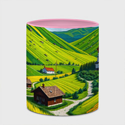 Кружка 3D Русская душа и поле, цвет: 3D-белый + розовый — фото 2