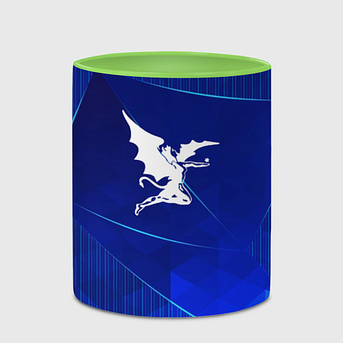 Кружка цветная Black Sabbath blue poly / 3D-Белый + светло-зеленый – фото 2