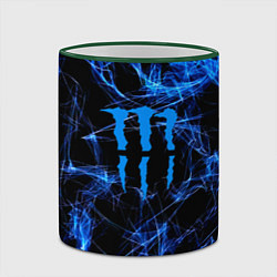 Кружка 3D Monster energy искры дымы, цвет: 3D-зеленый кант — фото 2