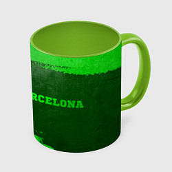Кружка 3D Barcelona - green gradient по-горизонтали, цвет: 3D-белый + светло-зеленый