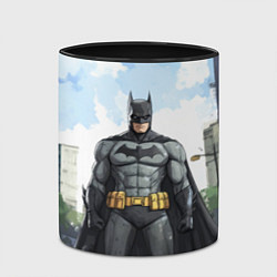Кружка 3D Бэтмен стоит на улице, цвет: 3D-белый + черный — фото 2
