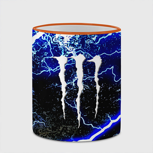 Кружка цветная Monster storm energy / 3D-Оранжевый кант – фото 2