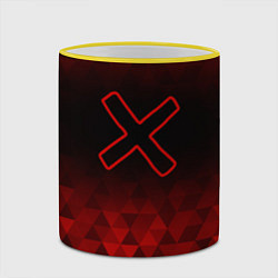 Кружка 3D A Silent Voice red poly, цвет: 3D-желтый кант — фото 2