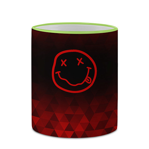 Кружка цветная Nirvana red poly / 3D-Светло-зеленый кант – фото 2