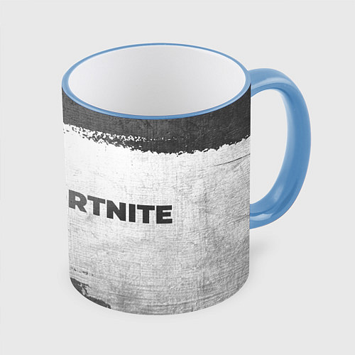 Кружка цветная Fortnite - white gradient по-горизонтали / 3D-Небесно-голубой кант – фото 1