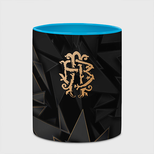 Кружка цветная Nickelback golden poly / 3D-Белый + небесно-голубой – фото 2