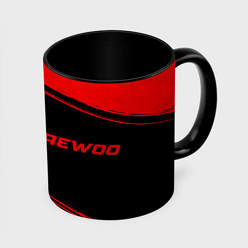 Кружка цветная Daewoo - red gradient по-горизонтали / 3D-Белый + черный – фото 1