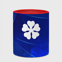 Кружка 3D Black Clover blue poly, цвет: 3D-белый + красный — фото 2