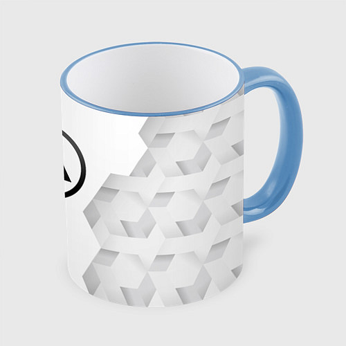 Кружка цветная Linkin Park white poly / 3D-Небесно-голубой кант – фото 1
