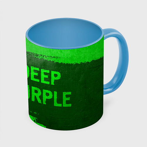 Кружка цветная Deep Purple - green gradient по-горизонтали / 3D-Белый + небесно-голубой – фото 1