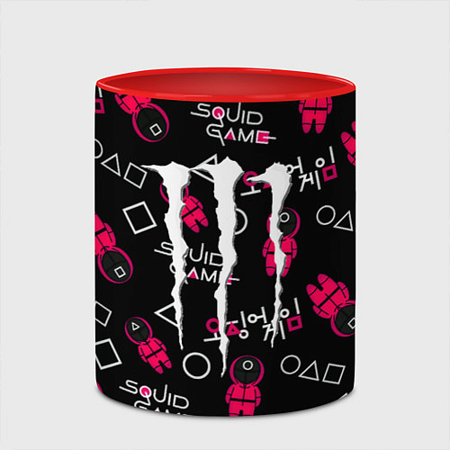 Кружка цветная Monster energy x Ojingeo geim / 3D-Белый + красный – фото 2