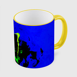 Кружка 3D Monster energy кислотный огонь, цвет: 3D-желтый кант