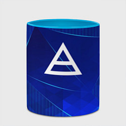 Кружка 3D Thirty Seconds to Mars blue poly, цвет: 3D-белый + небесно-голубой — фото 2