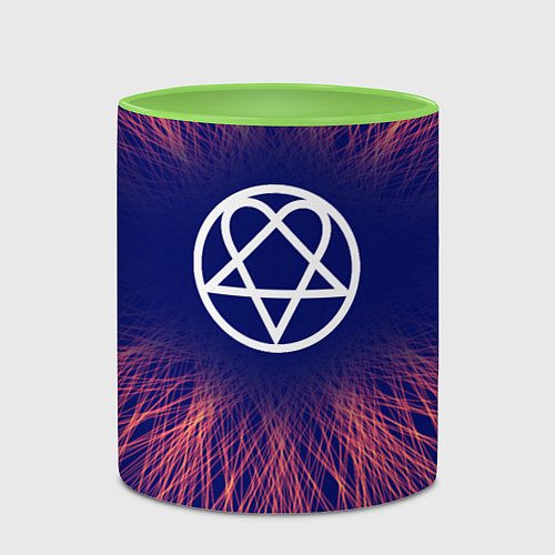 Кружка цветная HIM red energy / 3D-Белый + светло-зеленый – фото 2