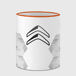 Кружка 3D Citroen white poly, цвет: 3D-оранжевый кант — фото 2