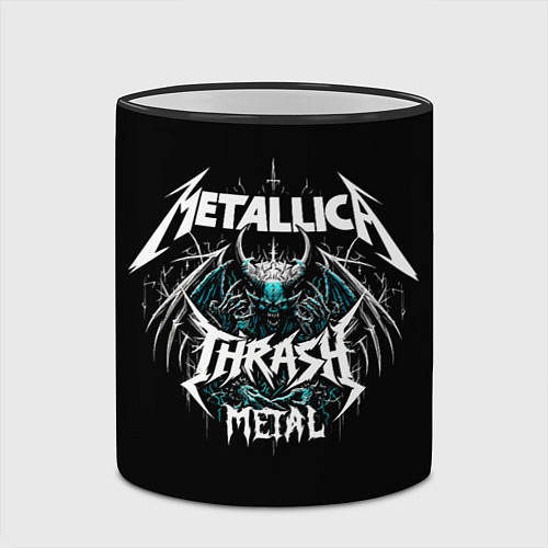 Кружка цветная Metallica group - thrash metal style / 3D-Черный кант – фото 2