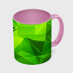 Кружка 3D Need for Speed green poly, цвет: 3D-белый + розовый