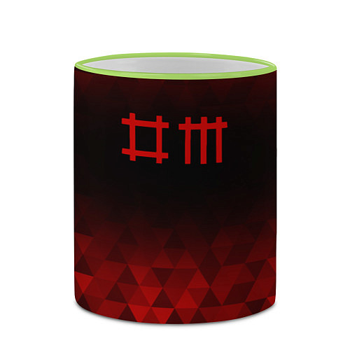 Кружка цветная Depeche Mode red poly / 3D-Светло-зеленый кант – фото 2