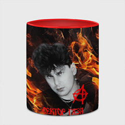 Кружка 3D Сектор газа огненный фон, цвет: 3D-белый + красный — фото 2