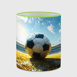 Кружка 3D Футбольный мяч на стадионе, цвет: 3D-светло-зеленый кант — фото 2
