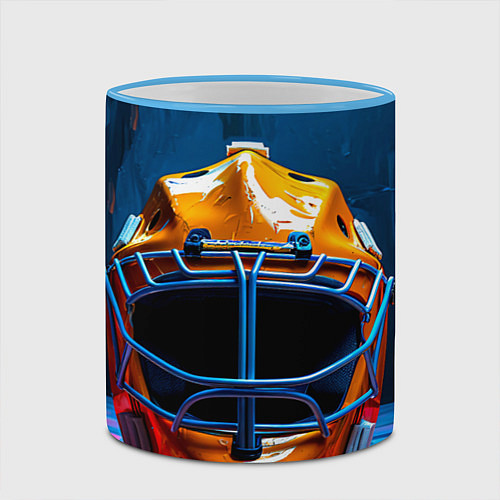 Кружка цветная Маска голкипера / 3D-Небесно-голубой кант – фото 2