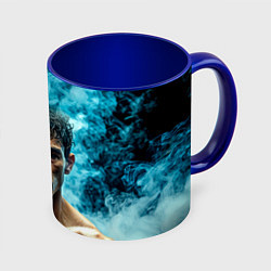 Кружка 3D Артуро Гатти в дыму, цвет: 3D-белый + синий