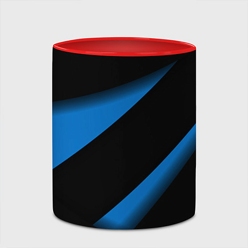 Кружка цветная Color blue black line / 3D-Белый + красный – фото 2