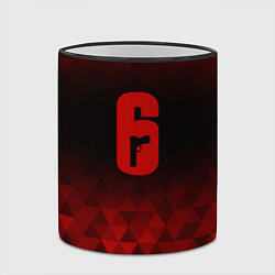 Кружка 3D Rainbow Six red poly, цвет: 3D-черный кант — фото 2