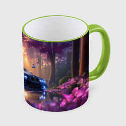 Кружка 3D БМВ Японская природа, цвет: 3D-светло-зеленый кант