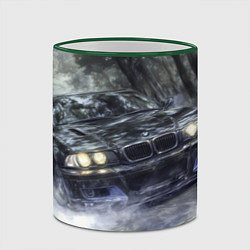 Кружка 3D БМВ брызги из под колес, цвет: 3D-зеленый кант — фото 2