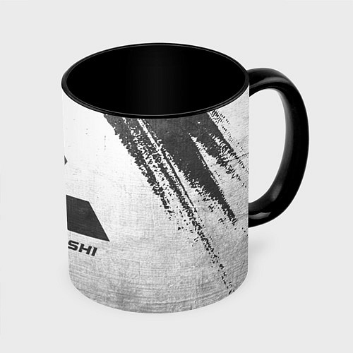 Кружка цветная Mitsubishi - white gradient / 3D-Белый + черный – фото 1