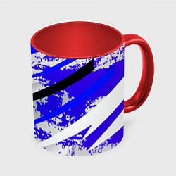 Кружка 3D Color white blue, цвет: 3D-белый + красный