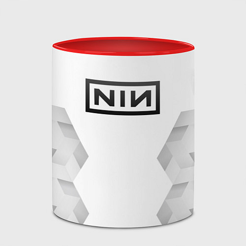 Кружка цветная Nine Inch Nails white poly / 3D-Белый + красный – фото 2