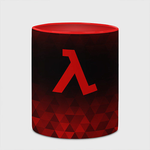 Кружка цветная Half-Life red poly / 3D-Белый + красный – фото 2