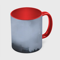 Кружка цветная Абстракция с серым и черным