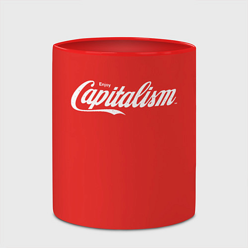 Кружка цветная Наслаждайтесь капитализмом / 3D-Белый + красный – фото 2