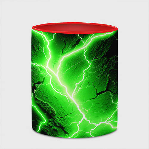 Кружка цветная Color green black / 3D-Белый + красный – фото 2