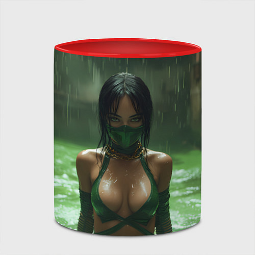 Кружка цветная Jade Mortal Kombat / 3D-Белый + красный – фото 2
