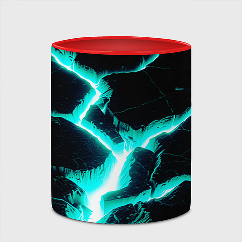 Кружка цветная Color light blue black / 3D-Белый + красный – фото 2