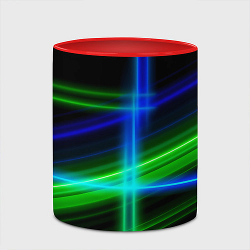 Кружка цветная Color blue black green / 3D-Белый + красный – фото 2